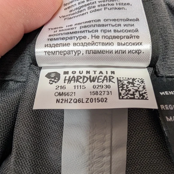 Mountain Hardwear Pants Mens L Black Ozonic Stretch Durable Shell Hike Outdoor - Picture 6 of 9